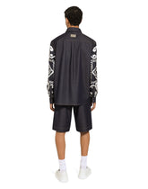 Silk and stretch denim shorts with Marina print -  | Dolce &amp; Gabbana