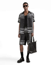 Printed silk and denim shorts -  | Dolce &amp; Gabbana