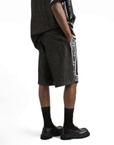 Printed silk and denim shorts -  | Dolce &amp; Gabbana