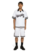 Cotton shorts with embroidered logo -  | Dolce &amp; Gabbana