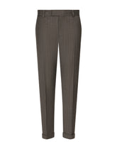 Tailored striped flannel trousers -  | Dolce &amp; Gabbana