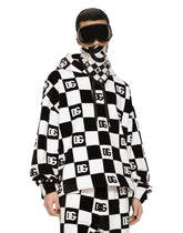 Damier-print silk headscarf with DG logo -  | Dolce & Gabbana