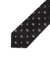 Silk jacquard blade tie with crown and logo (6 cm) -  | Dolce & Gabbana