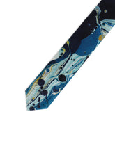 6-cm silk blade tie with blue marbled print -  | Dolce & Gabbana