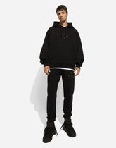 Jogging pants with rhinestone-detailed DG patch -  | Dolce &amp; Gabbana