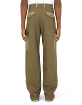 Stretch cotton cargo pants with patch embellishment -  | Dolce & Gabbana