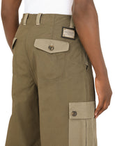Stretch cotton cargo pants with patch embellishment -  | Dolce & Gabbana
