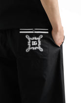 Cotton shorts with jacquard logo -  | Dolce &amp; Gabbana