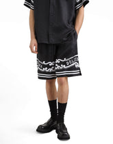 Silk shorts with bandanna-print details -  | Dolce &amp; Gabbana