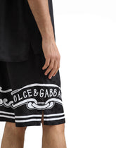 Silk shorts with bandanna-print details -  | Dolce &amp; Gabbana