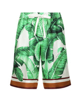 Banana-tree-print silk shorts -  | Dolce &amp; Gabbana