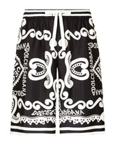 Marina-print silk twill shorts -  | Dolce & Gabbana
