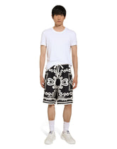 Marina-print silk twill shorts -  | Dolce & Gabbana