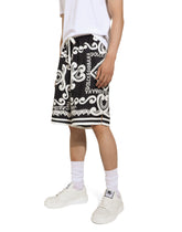 Marina-print silk twill shorts -  | Dolce & Gabbana