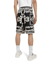 Marina-print silk twill shorts -  | Dolce & Gabbana