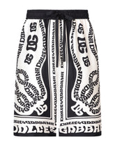 Marina-print silk twill shorts -  | Dolce & Gabbana