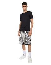 Marina-print silk twill shorts -  | Dolce & Gabbana