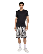 Marina-print silk twill shorts -  | Dolce & Gabbana