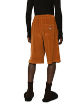 Terrycloth jogging shorts with logo tag -  | Dolce & Gabbana