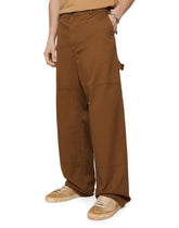 Stretch cotton worker pants with brand plate -  | Dolce & Gabbana