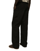 Stretch cotton worker pants with brand plate -  | Dolce & Gabbana