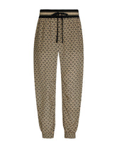 Crepe de chine jogging pants with logo print -  | Dolce &amp; Gabbana