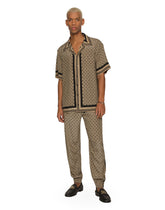 Crepe de chine jogging pants with logo print -  | Dolce &amp; Gabbana