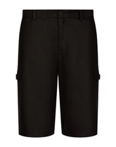 Linen cargo shorts with tag -  | Dolce &amp; Gabbana