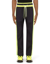 Checked wool jogging pants with branded plate -  | Dolce & Gabbana