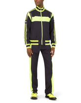 Checked wool jogging pants with branded plate -  | Dolce & Gabbana
