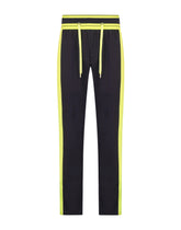 Checked wool jogging pants with branded plate -  | Dolce & Gabbana