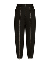 Washed stretch gabardine pants with zipper -  | Dolce &amp; Gabbana