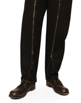 Washed stretch gabardine pants with zipper -  | Dolce &amp; Gabbana
