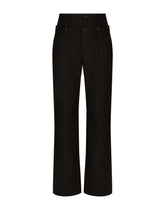 Stretch wool pants with double belt -  | Dolce &amp; Gabbana