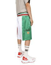 Satin shorts with DG patch -  | Dolce & Gabbana
