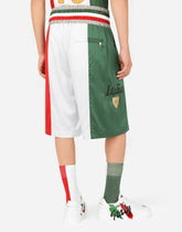 Satin shorts with DG patch -  | Dolce & Gabbana