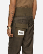 Glen plaid pants with fustian details -  | Dolce &amp; Gabbana