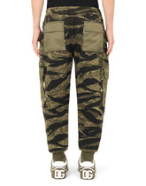 Cotton jogging pants with camouflage print -  | Dolce & Gabbana