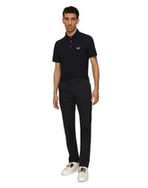 Stretch cotton pants with branded tag -  | Dolce &amp; Gabbana