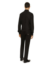 Stretch cotton pants with branded tag -  | Dolce &amp; Gabbana