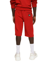 Jersey jogging shorts with logo tag -  | Dolce &amp; Gabbana
