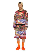 Jersey jogging shorts with Hawaiian print -  | Dolce & Gabbana