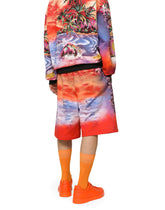 Jersey jogging shorts with Hawaiian print -  | Dolce & Gabbana
