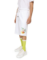 Jersey jogging shorts with Hawaiian DG embroidery -  | Dolce & Gabbana