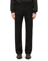 Stretch wool pants with side bands -  | Dolce &amp; Gabbana