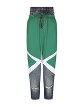 Jersey and denim pants with side bands -  | Dolce & Gabbana