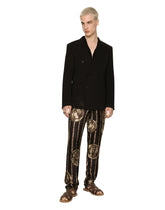 Coin print silk twill jogging pants -  | Dolce & Gabbana