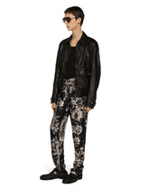 Silk twill jogging pants with floral print -  | Dolce &amp; Gabbana
