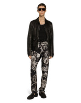 Silk twill jogging pants with floral print -  | Dolce &amp; Gabbana
