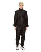 Technical silk jogging pants with heraldic embroidery -  | Dolce & Gabbana